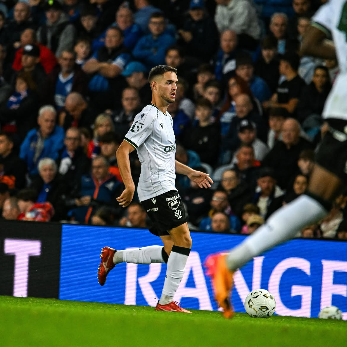 Dušan Pavlović playing for FK Jablonec against Rangers in European competition